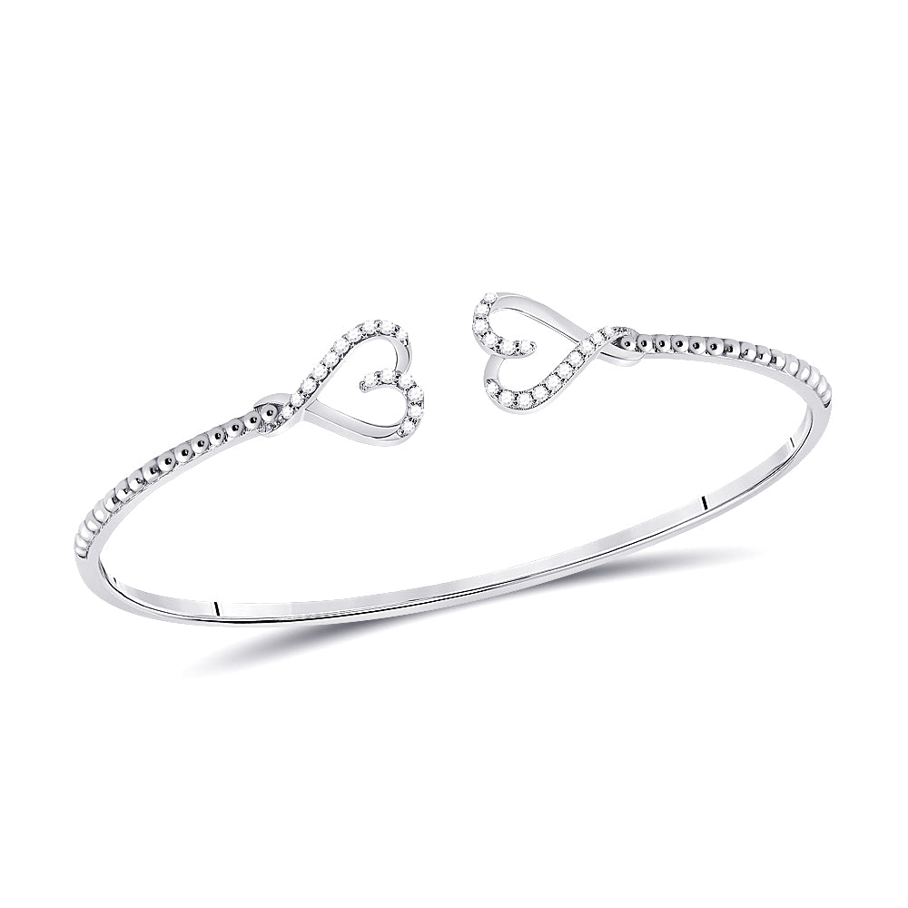 14kt White Gold Women's Diamond Bangle 1/5 ctw - view 4