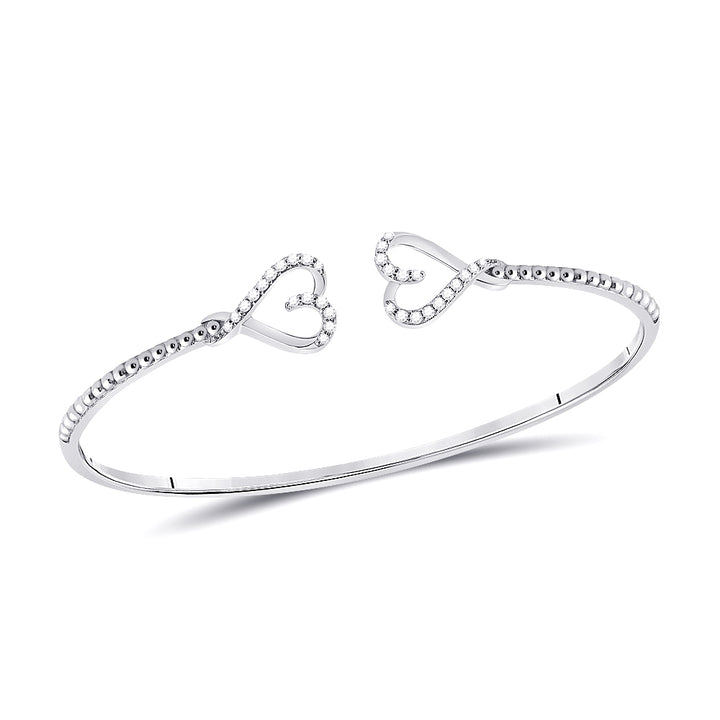 14kt White Gold Women's Diamond Bangle 1/5 ctw - view 4
