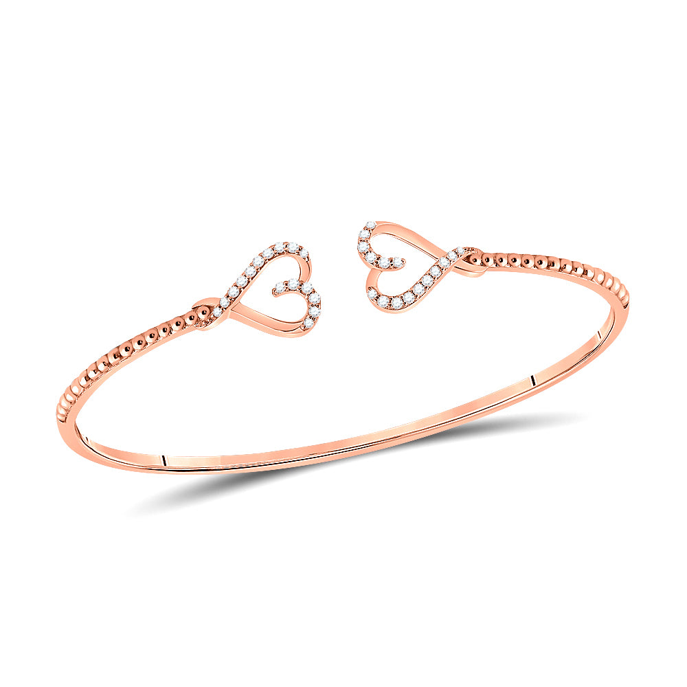 14kt Rose Gold Women's Diamond Bangle 1/5 ctw