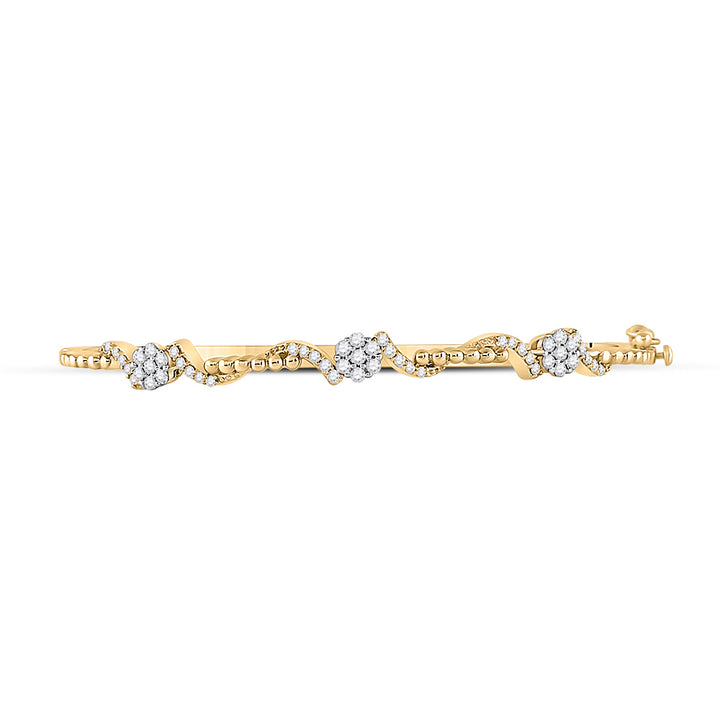 14kt Yellow Gold Women's Diamond Bangle 1/2 ctw