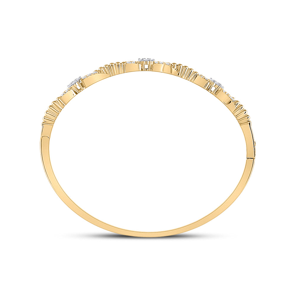 14kt Yellow Gold Women's Diamond Bangle 1/2 ctw - view 2