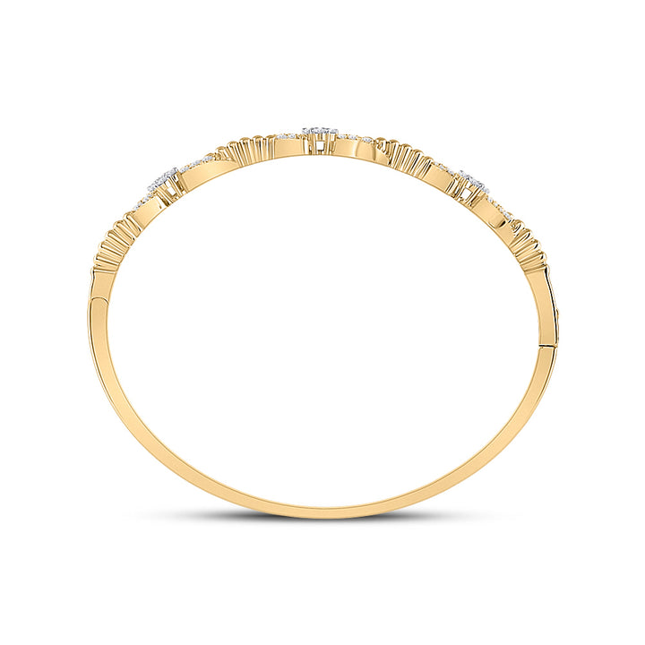 14kt Yellow Gold Women's Diamond Bangle 1/2 ctw - view 2