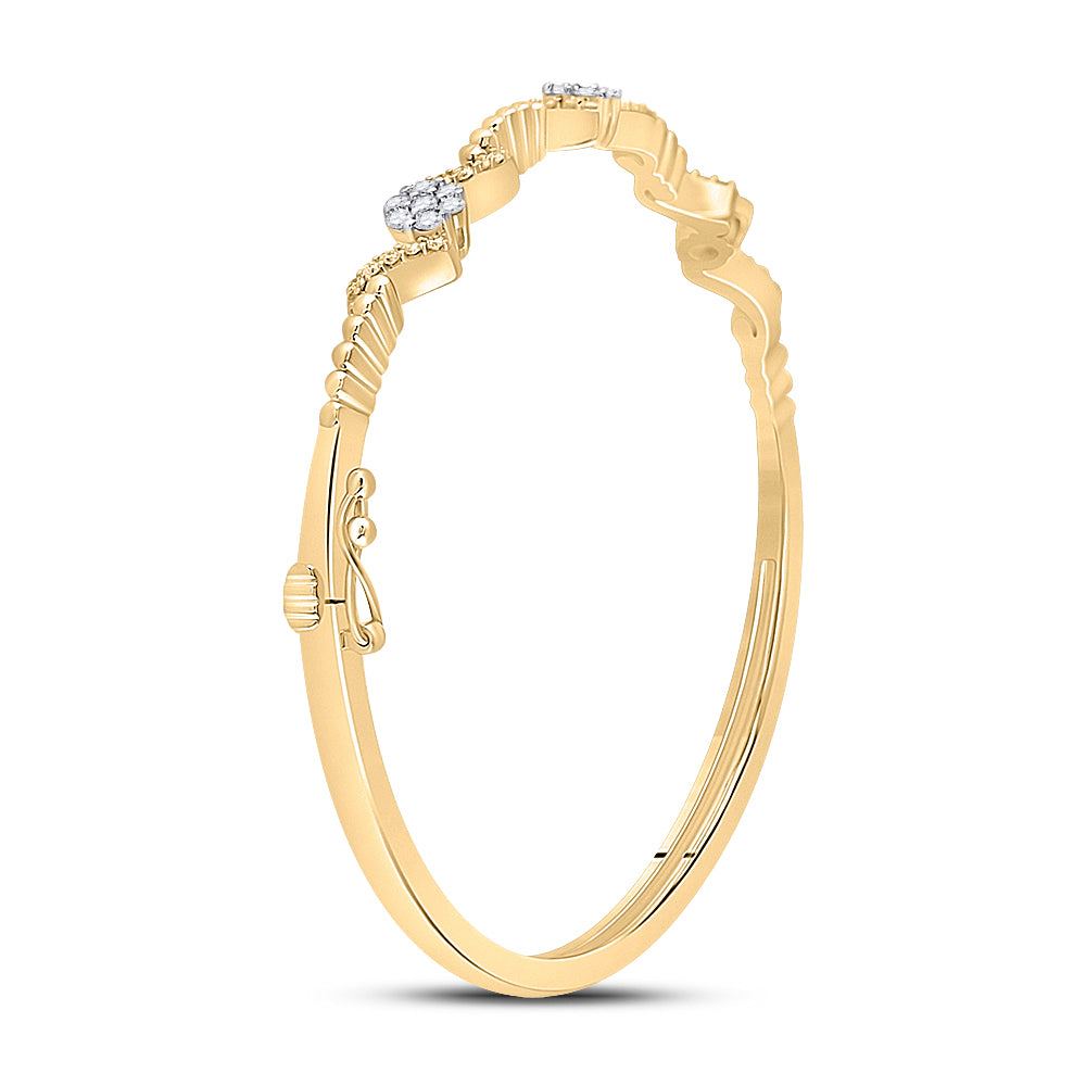 14kt Yellow Gold Women's Diamond Bangle 1/2 ctw - view 3