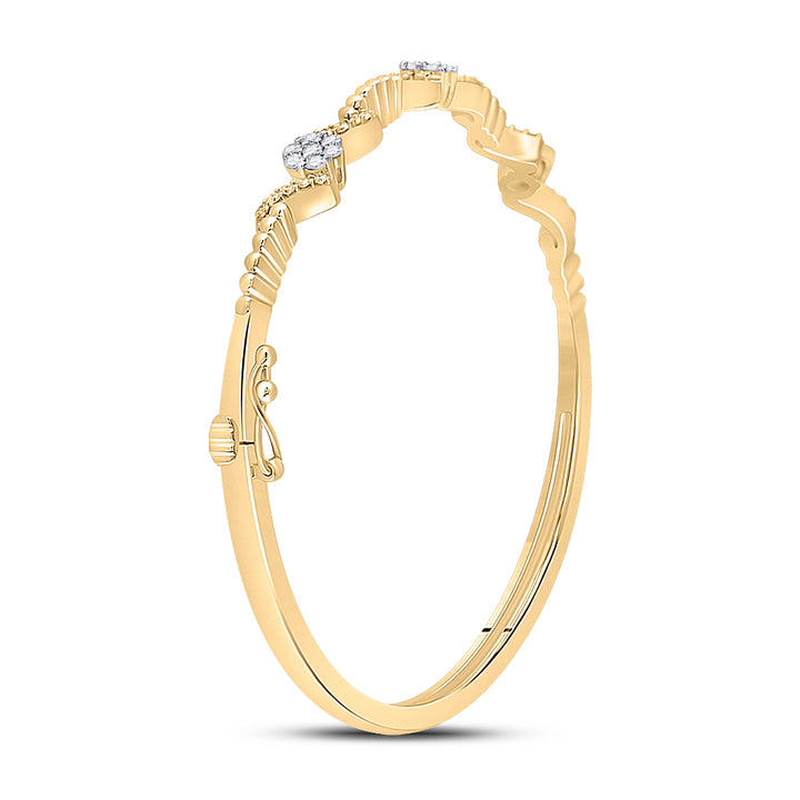 14kt Yellow Gold Women's Diamond Bangle 1/2 ctw - view 3