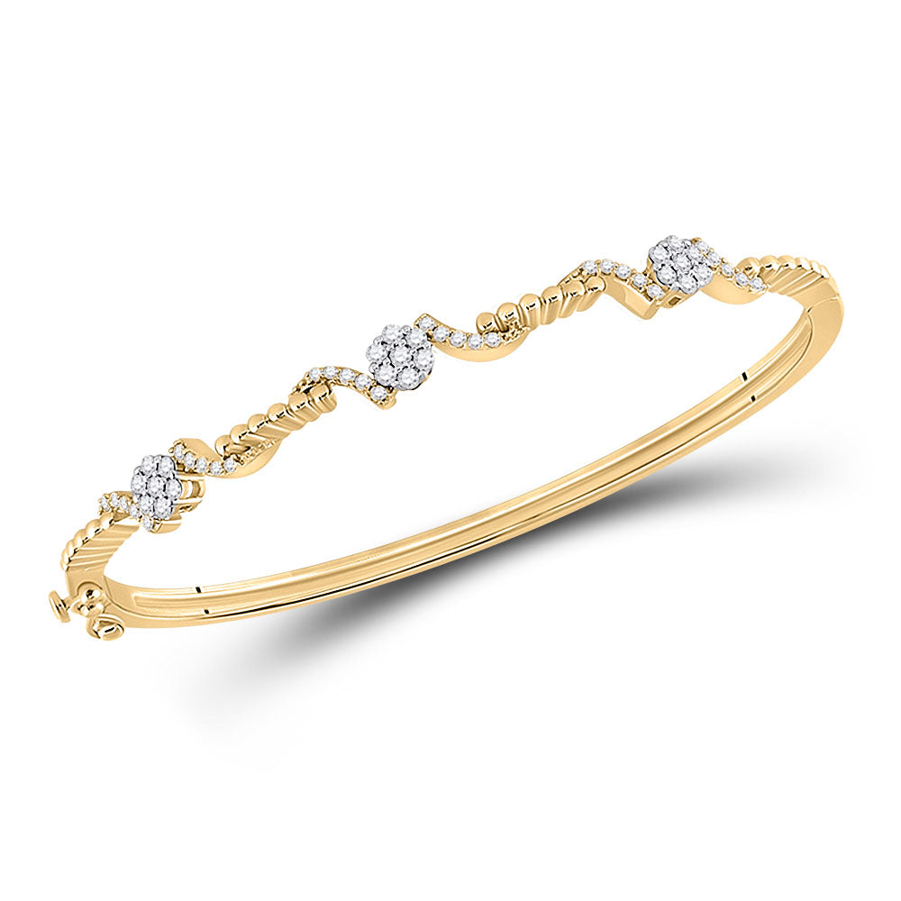 14kt Yellow Gold Women's Diamond Bangle 1/2 ctw - view 4