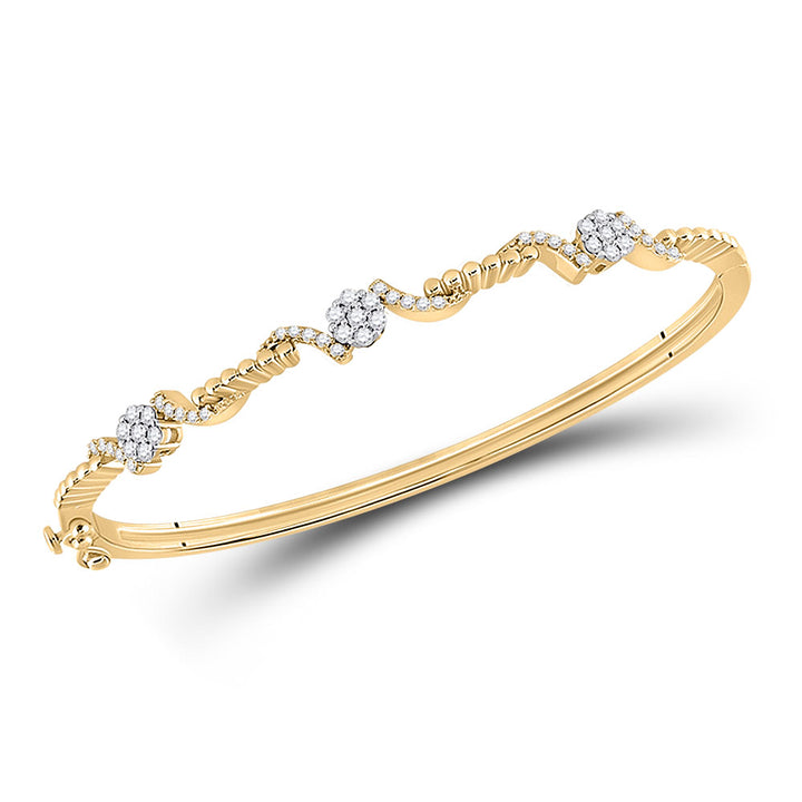 14kt Yellow Gold Women's Diamond Bangle 1/2 ctw - view 4