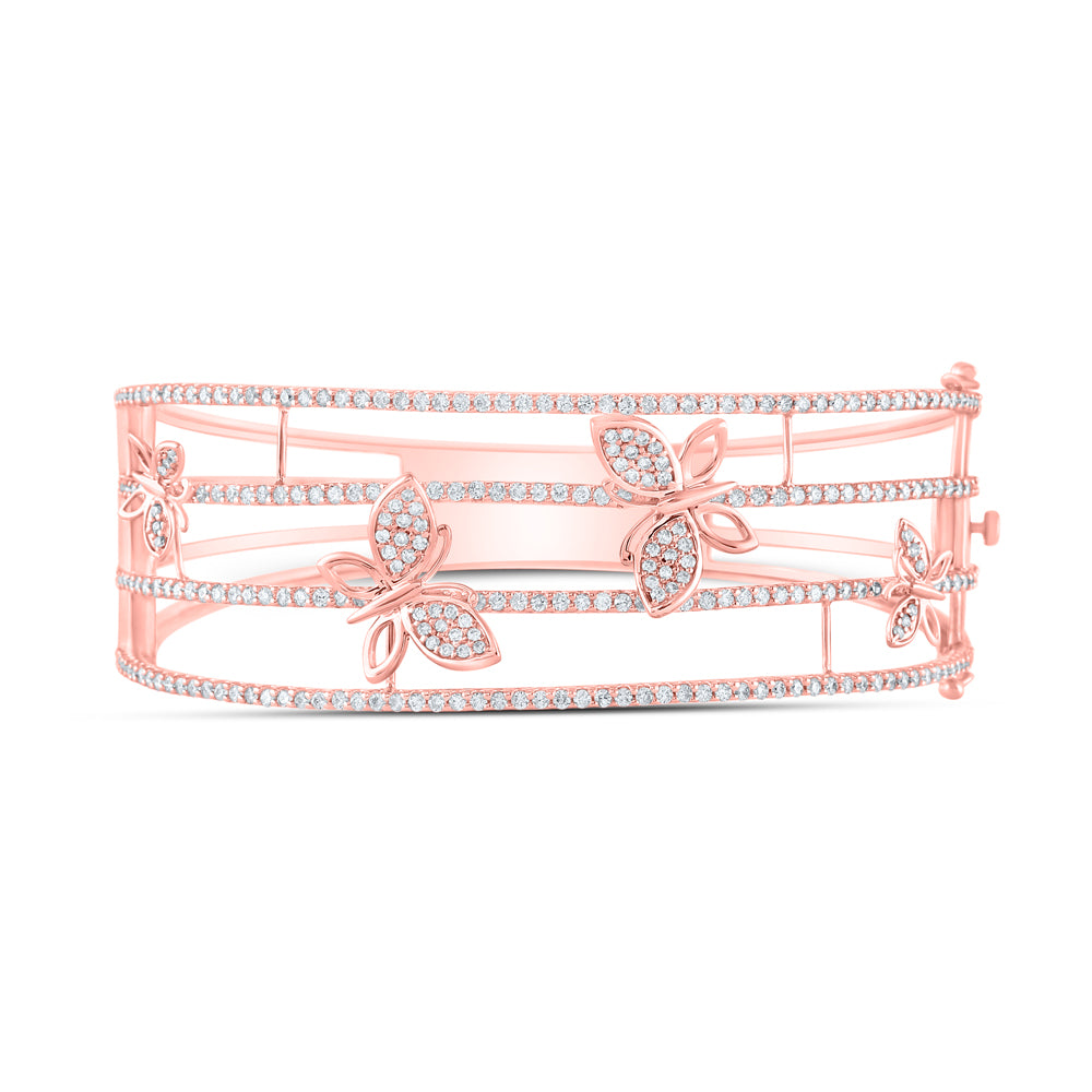 14kt Rose Gold Women's Diamond Bangle 2 ctw