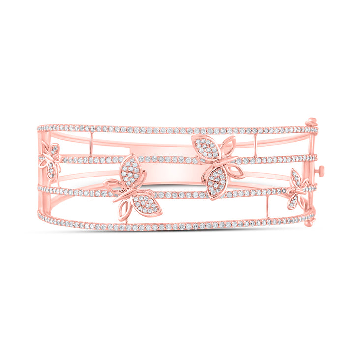 14kt Rose Gold Women's Diamond Bangle 2 ctw