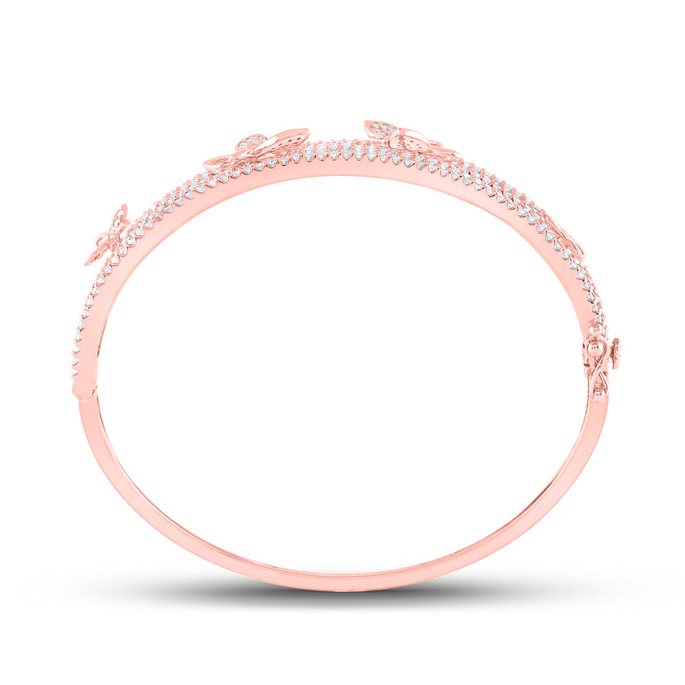 14kt Rose Gold Women's Diamond Bangle 2 ctw - view 3