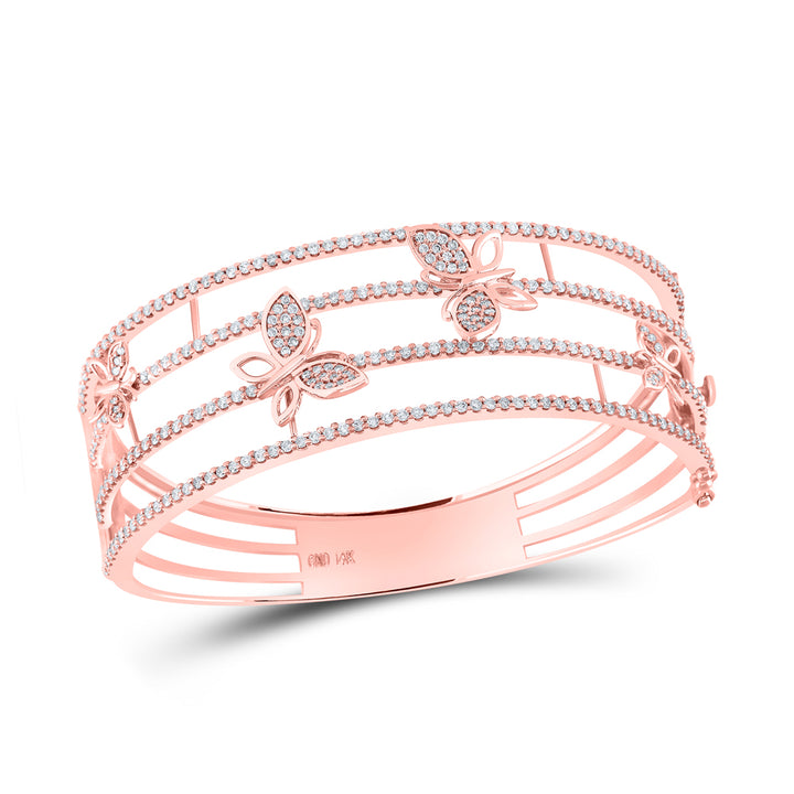14kt Rose Gold Women's Diamond Bangle 2 ctw - view 4