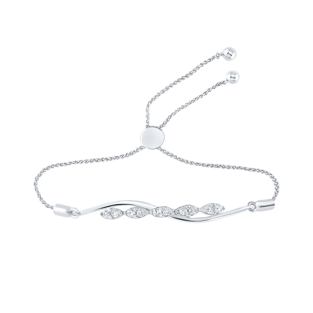 10kt White Gold Women's Brown Diamond Bracelet 1/4 ctw