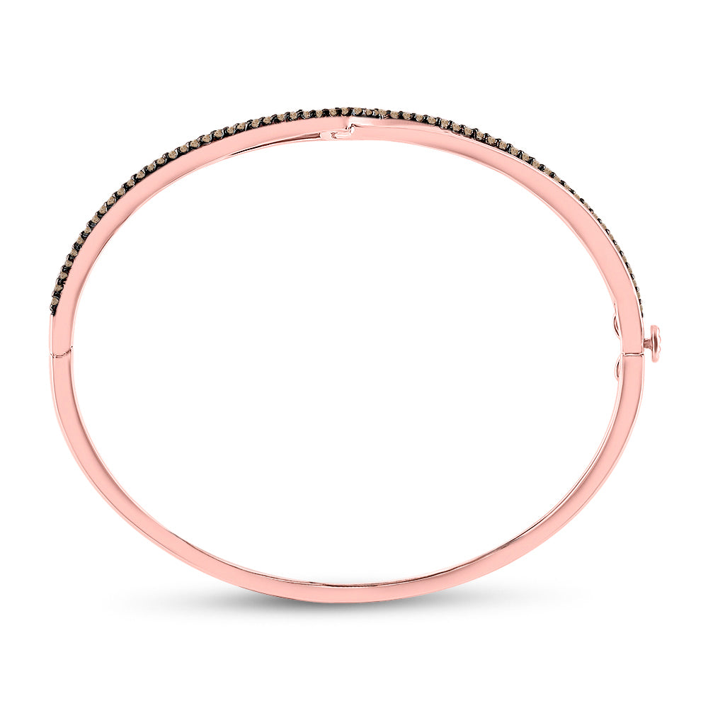 14kt Rose Gold Women's Brown Diamond Bangle 1/2 ctw - view 2
