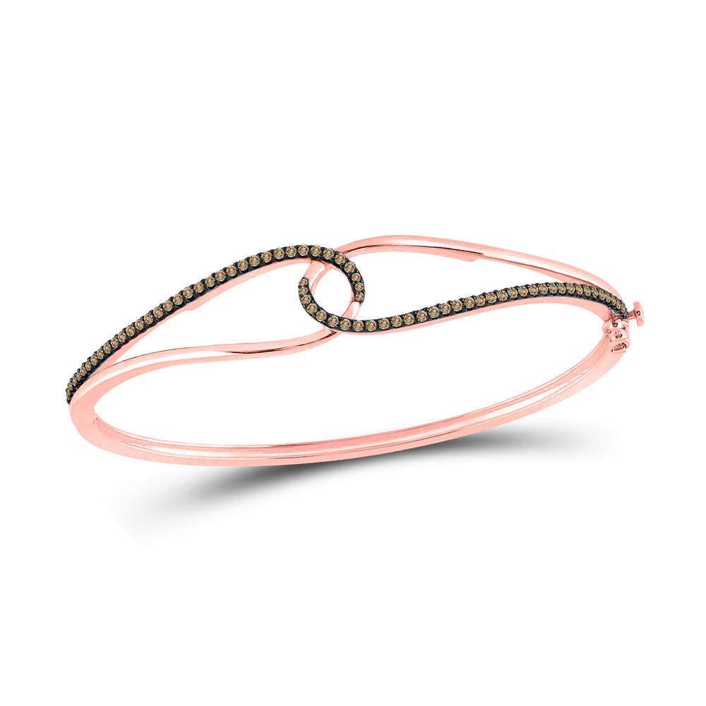 14kt Rose Gold Women's Brown Diamond Bangle 1/2 ctw - view 4