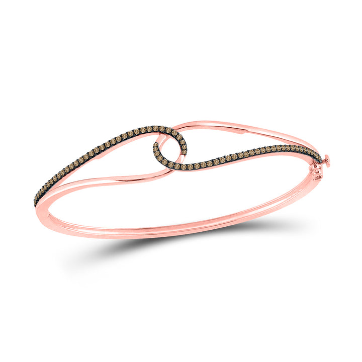 14kt Rose Gold Women's Brown Diamond Bangle 1/2 ctw - view 4