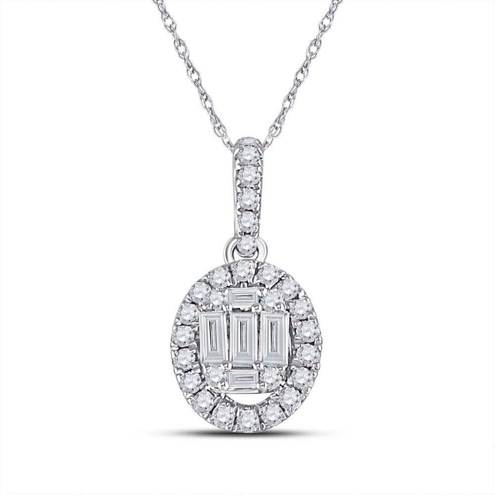 1/3CT-DIA ANA M DIANA OVAL PENDANT