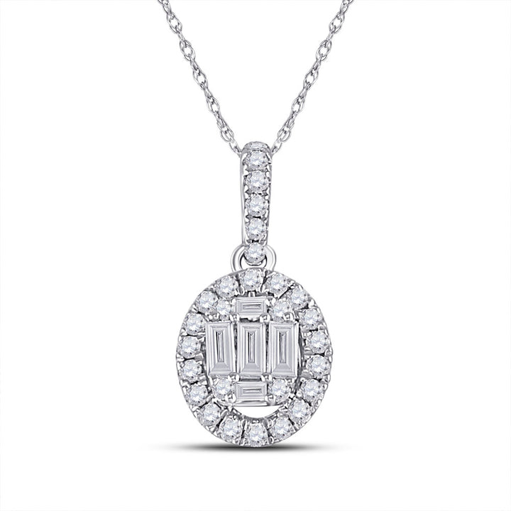 1/3CT-DIA ANA M DIANA OVAL PENDANT