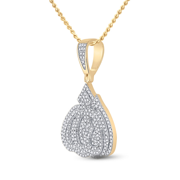 5/8CT-DIA P1P2 MICRO-PAVE ALLAH PENDANT