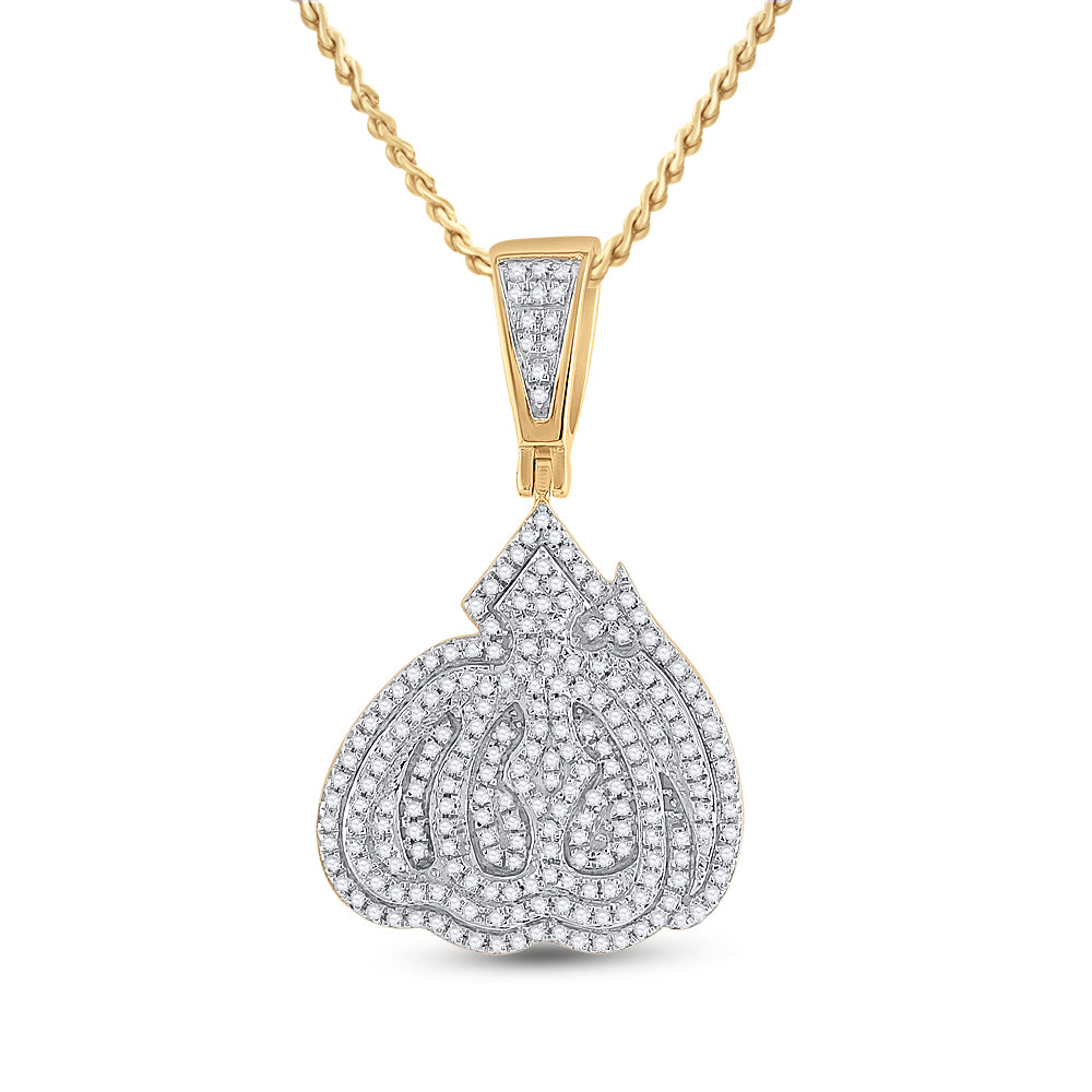 5/8CT-DIA P1P2 MICRO-PAVE ALLAH PENDANT