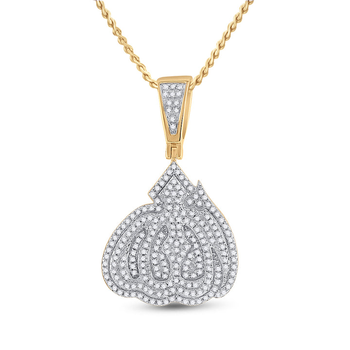 5/8CT-DIA P1P2 MICRO-PAVE ALLAH PENDANT