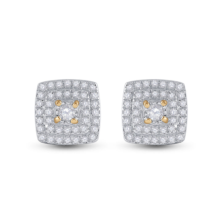 1/4CT-DIA CN MICRO-PAVE CUSHION EARRING