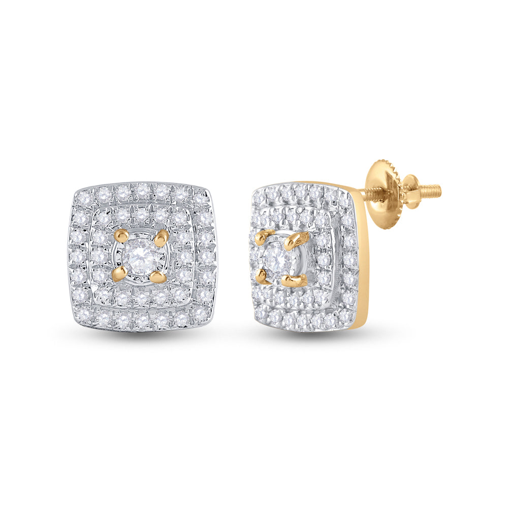 1/4CT-DIA CN MICRO-PAVE CUSHION EARRING