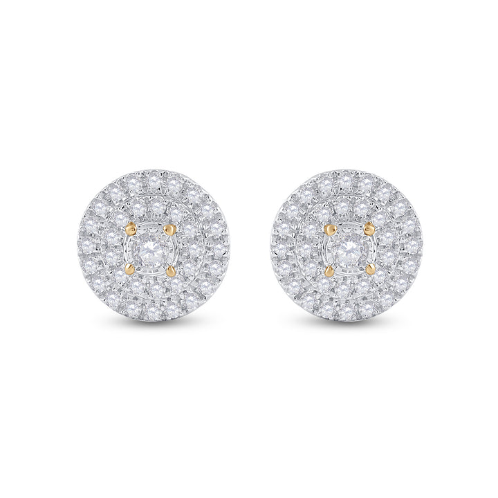 1/4CT-DIA CN MICRO-PAVE ROUND EARRING