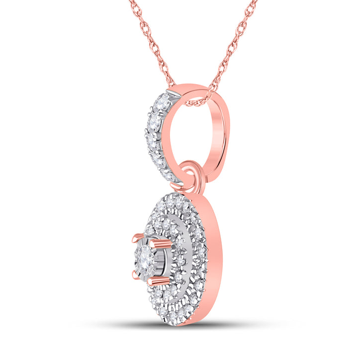 1/6CT-DIA CN MICRO-PAVE FASHION ROUND PENDANT