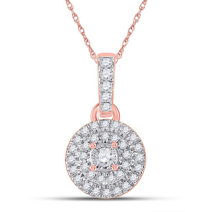 1/6CT-DIA CN MICRO-PAVE FASHION ROUND PENDANT