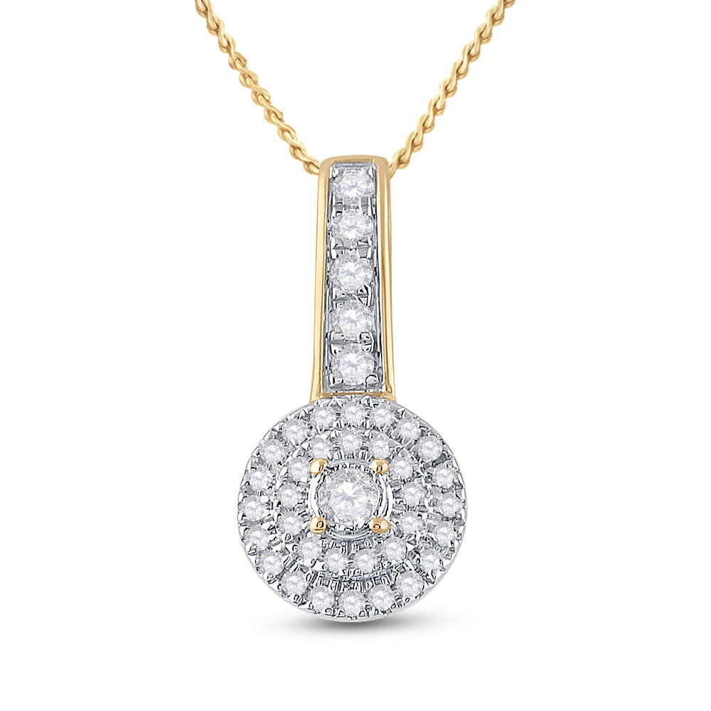 1/5CT-DIA CN MICRO-PAVE  FASHION ROUND PENDANT