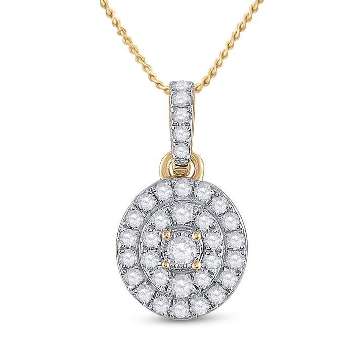 1/3CT-DIA CN MICRO-PAVE  FASHION OVAL PENDANT