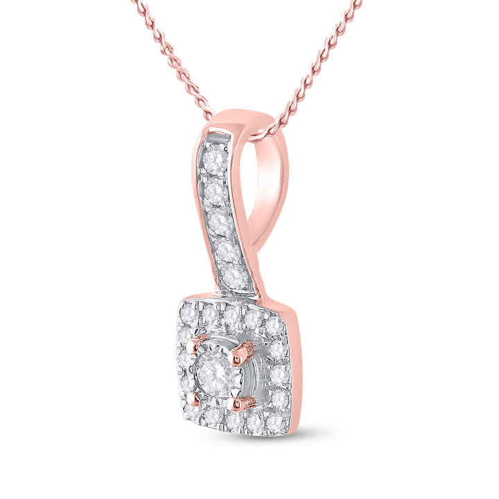 1/5CT-DIA CN MICRO-PAVE FASHION  SQUARE  PENDANT