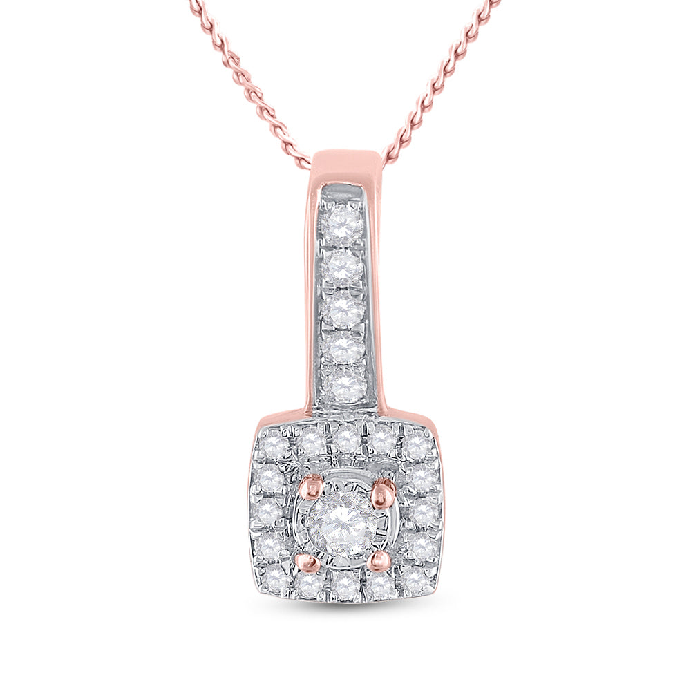 1/5CT-DIA CN MICRO-PAVE FASHION  SQUARE  PENDANT