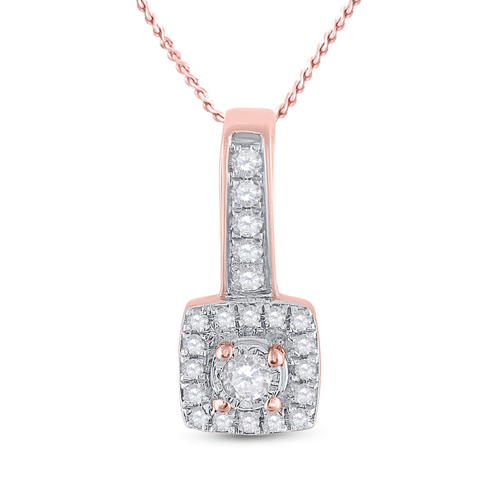 1/5CT-DIA CN MICRO-PAVE FASHION  SQUARE  PENDANT