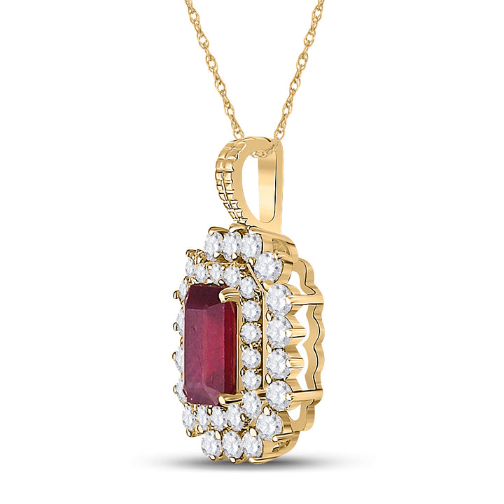 1/3CTW-DIA ANA M 4X6MM-RUBY NAT GEM PENDANT