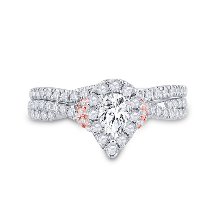 1 CT-DIA ANA M 1/3CT-CPEAR BRIDAL SET