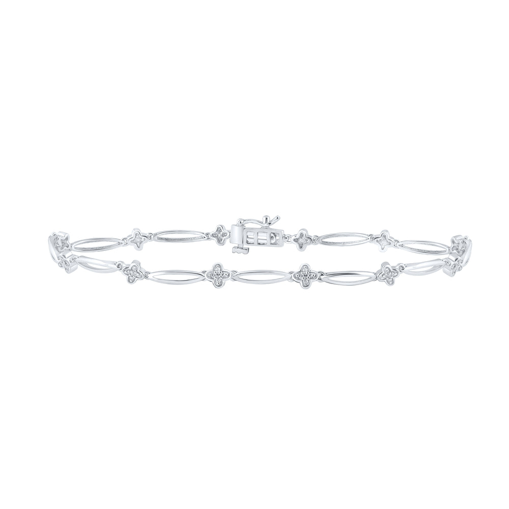 Sterling Silver Women's Diamond Bracelet 1/6 ctw - view 2