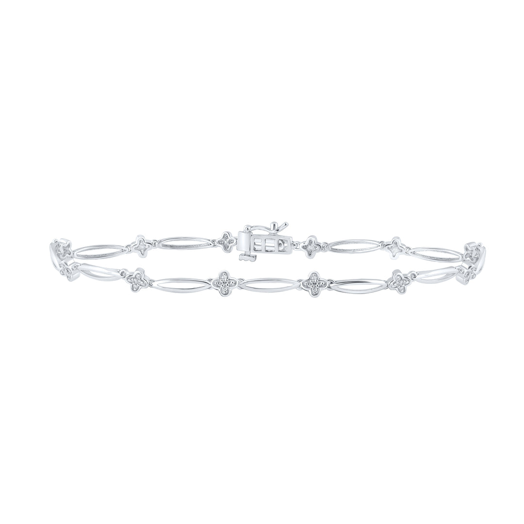 Sterling Silver Women's Diamond Bracelet 1/6 ctw - view 2