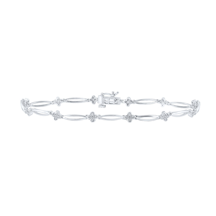 Sterling Silver Women's Diamond Bracelet 1/6 ctw - view 2