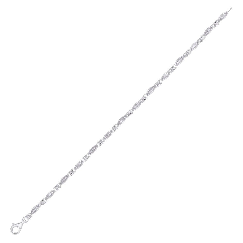 Sterling Silver Women's Diamond Bracelet 1/6 ctw