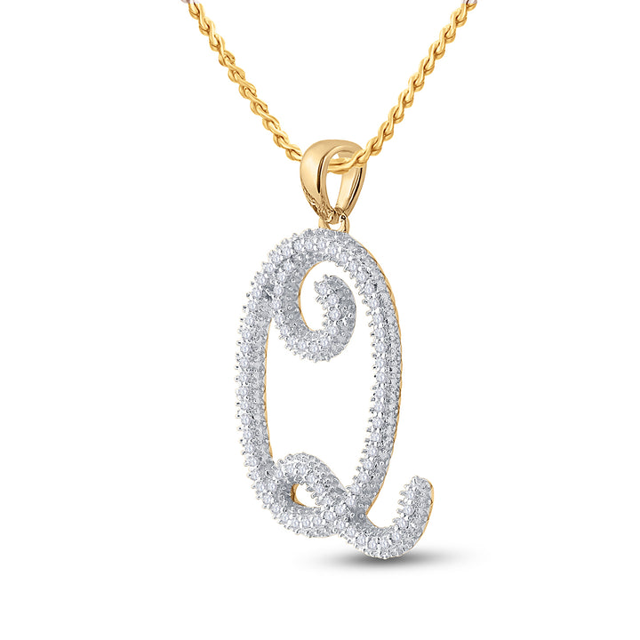 1/4CT-DIA P3 GIFT INITIAL "Q" PENDENT