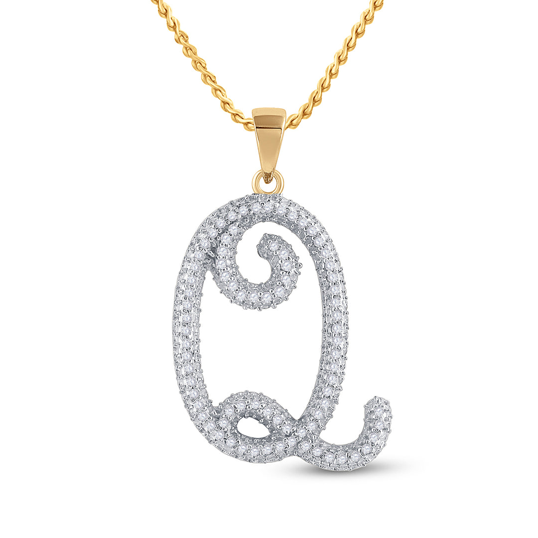 1/4CT-DIA P3 GIFT INITIAL "Q" PENDENT