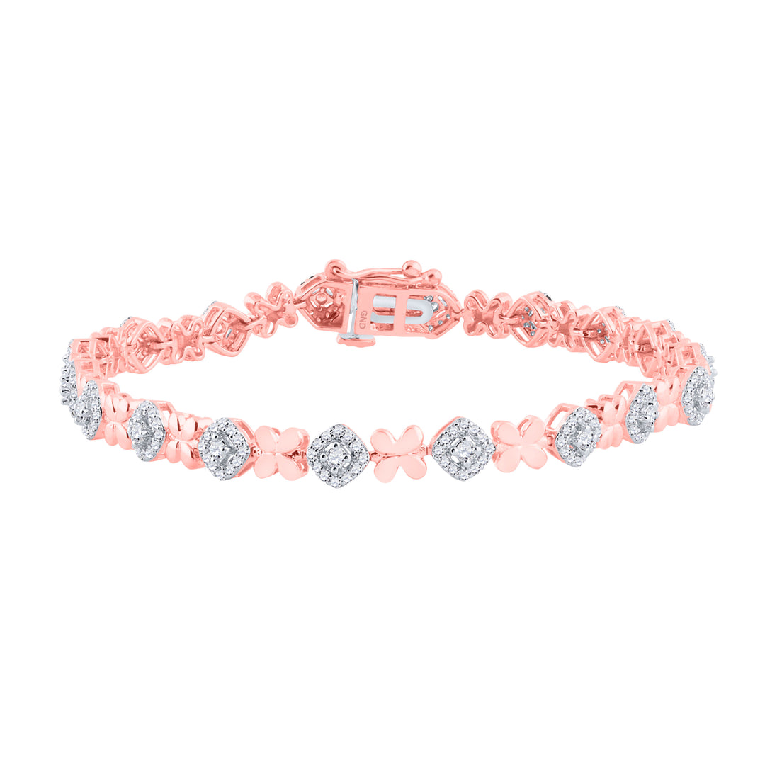 14kt Two-tone Gold Women's Diamond Bracelet 1 ctw