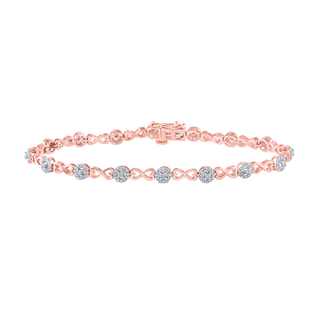 14kt Two-tone Gold Women's Diamond Bracelet 1/2 ctw