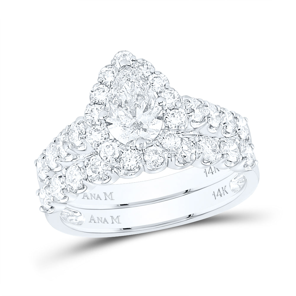 2 CTW-DIA ANA M 3/4CT-CPE BRIDAL SETS SINGLE HALO