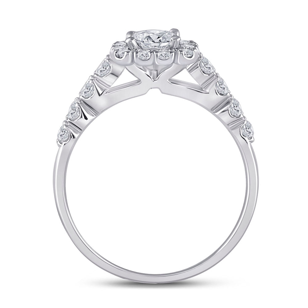 2 CTW-DIA ANA M 3/4CT-CPR BRIDAL SETS SINGLE HALO