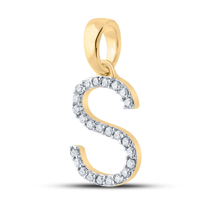 1/5CT-DIA CN LADIES INITIAL "S" PENDANT