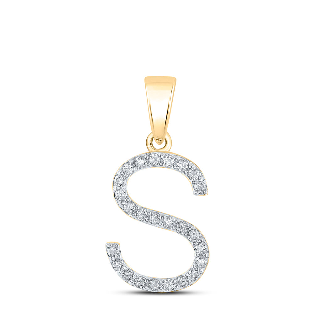 1/5CT-DIA CN LADIES INITIAL "S" PENDANT