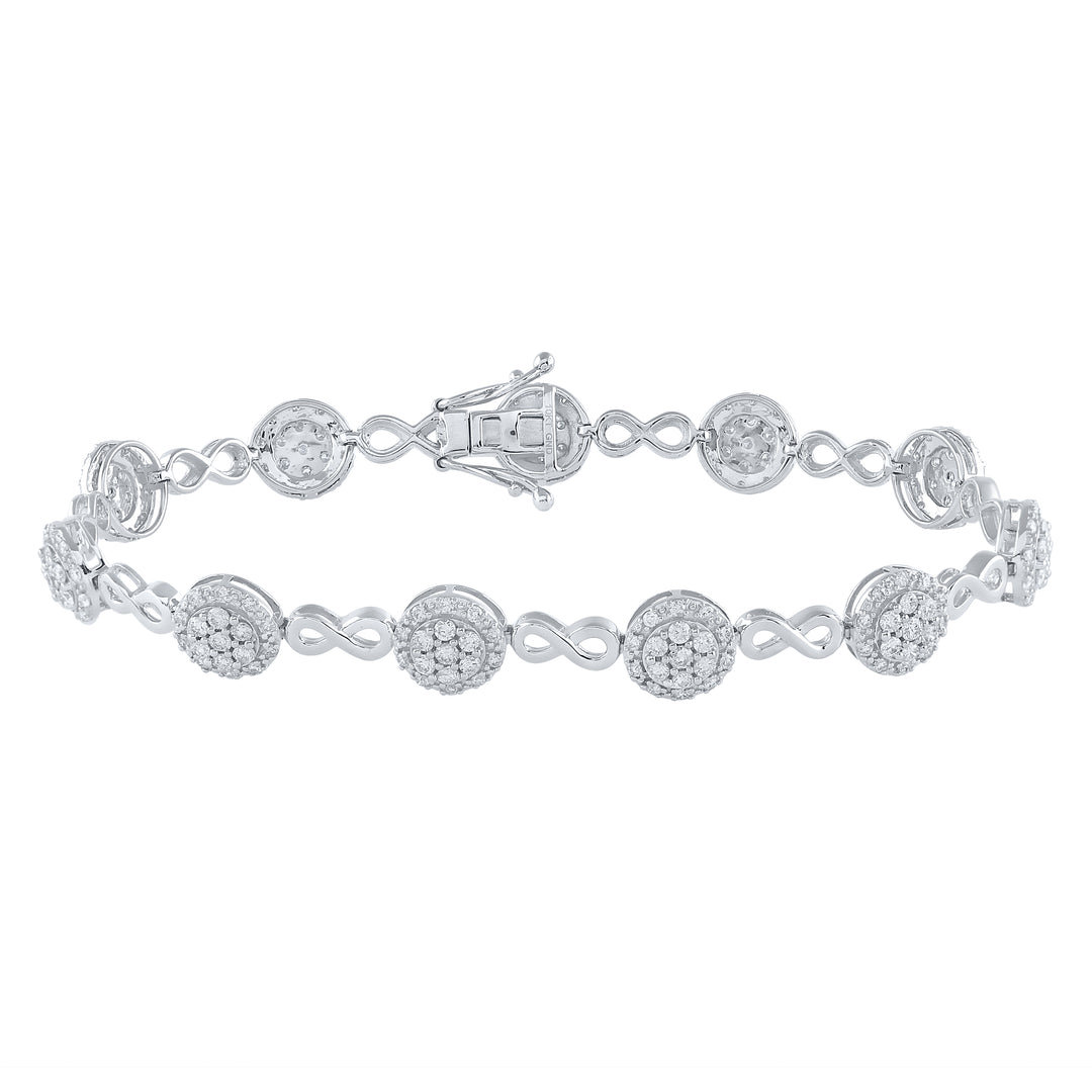 10kt White Gold Women's Brown Diamond Bracelet 2-1/5 ctw