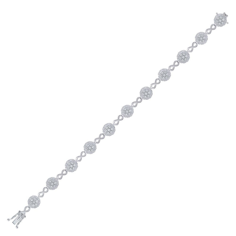 10kt White Gold Women's Brown Diamond Bracelet 2-1/5 ctw - view 2