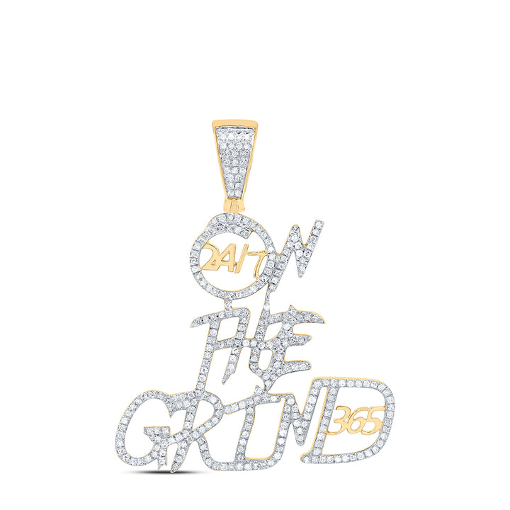 3/4 CTW-DIA P1P2 24 AND 365 ON THE GROUND MENS CHARM